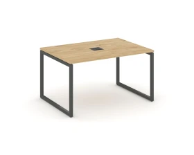 Стол переговорный на О-образном каркасе 40 мм с лючком 1380x980x750 Стайл Проджект / Style Project images