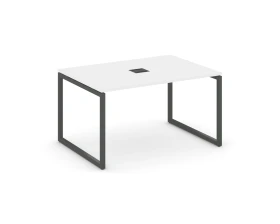 Стол переговорный на О-образном каркасе 40 мм с лючком 1380x980x750 Стайл Проджект / Style Project images