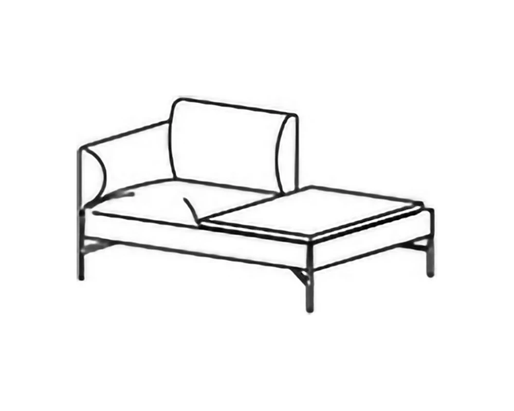 Двухместная секция со столиком, п/л справа Toscana