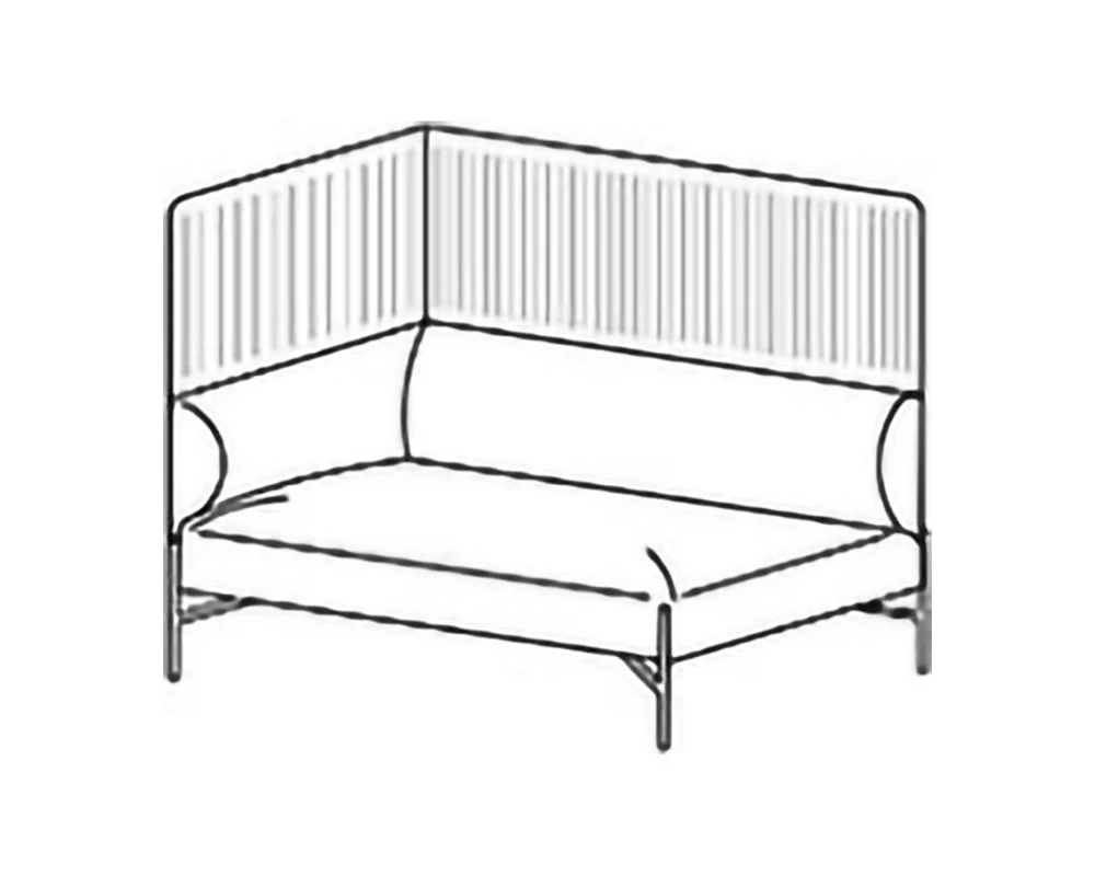 Двухместная секция высокая, п/л справа Toscana