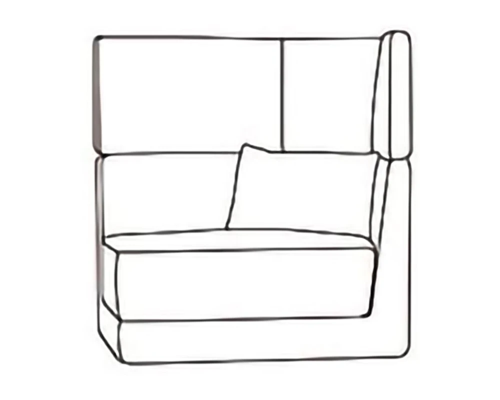 Модуль одноместный с 2-яр. спинкой, левый