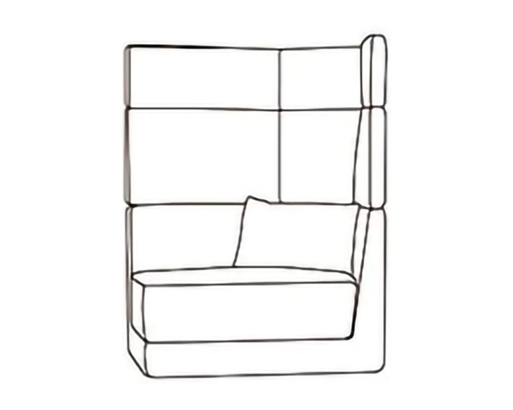 Модуль одноместный с 3-яр. спинкой, левый