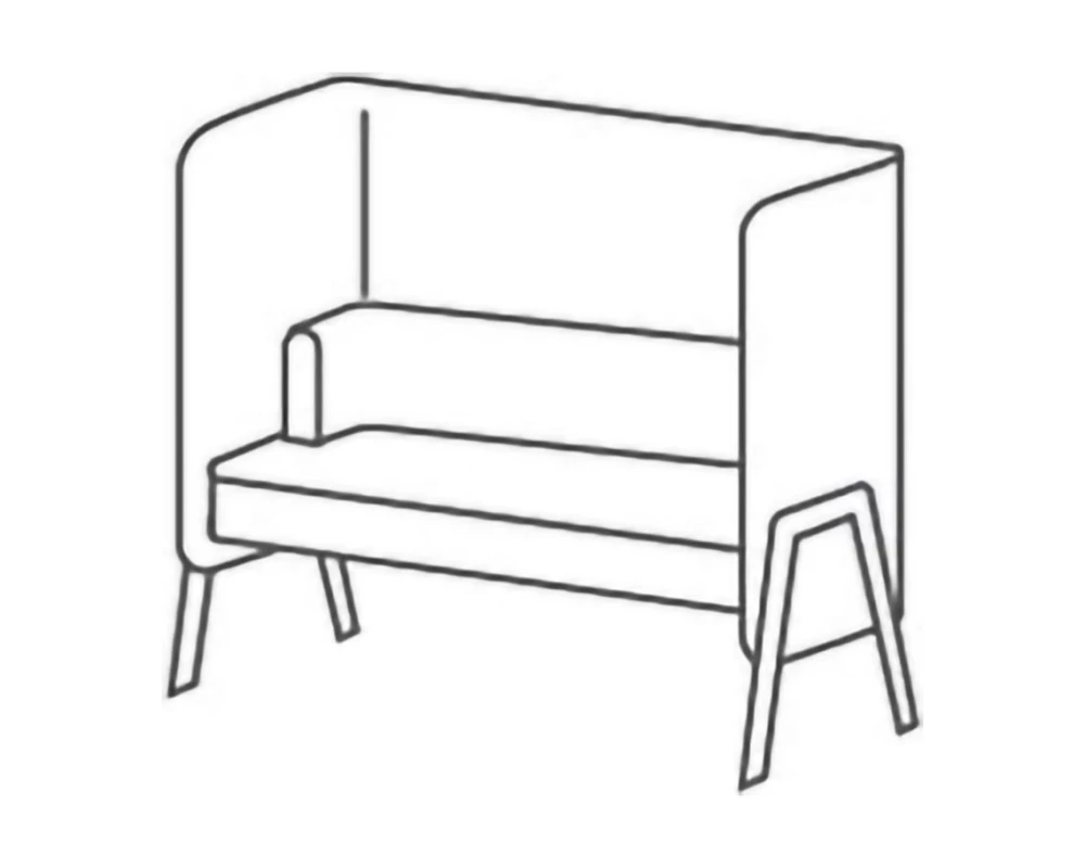 Секция высокая с диваном 120 на металлич.опорах Morgan