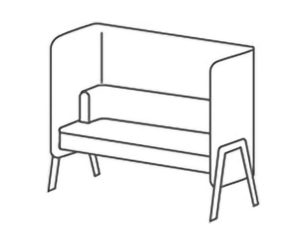 Секция высокая с диваном 140 на дер.опорах Morgan