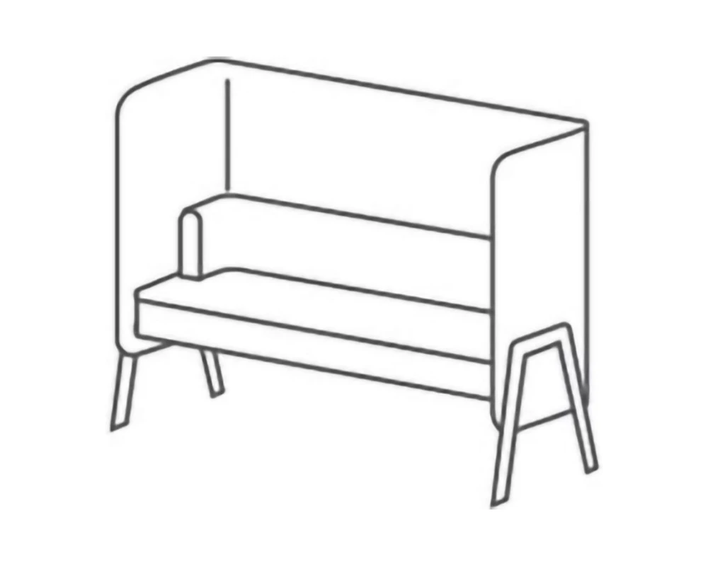 Секция высокая с диваном 160 на дер.опорах Morgan