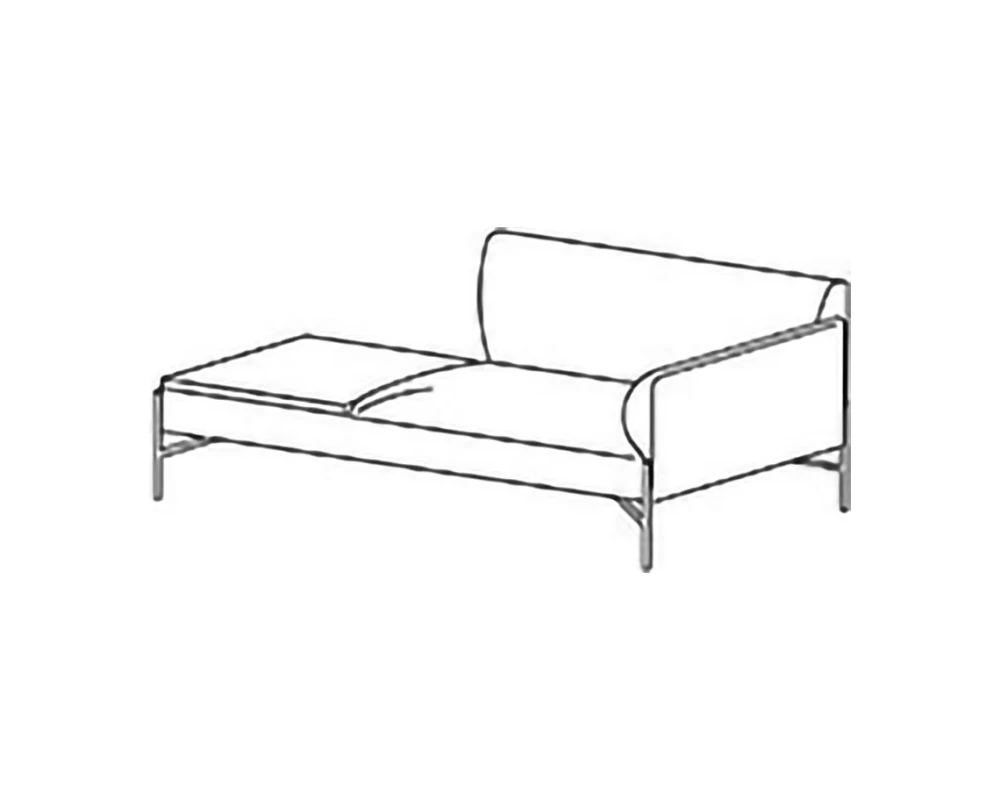 Трехместная секция со столиком, п/л слева Toscana