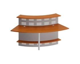 Модуль ресепшен с опорой и экраном угловой 60 грд изогнутый внутрь Formula images