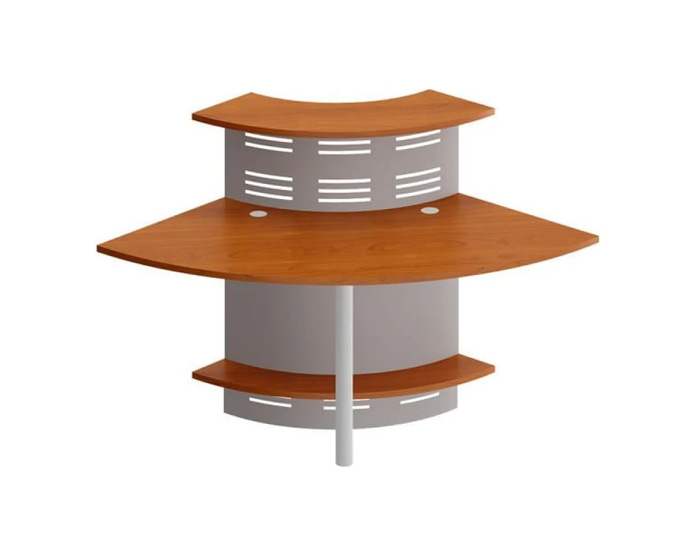 Модуль ресепшен с опорой и экраном угловой 90 грд изогнутый внутрь Formula