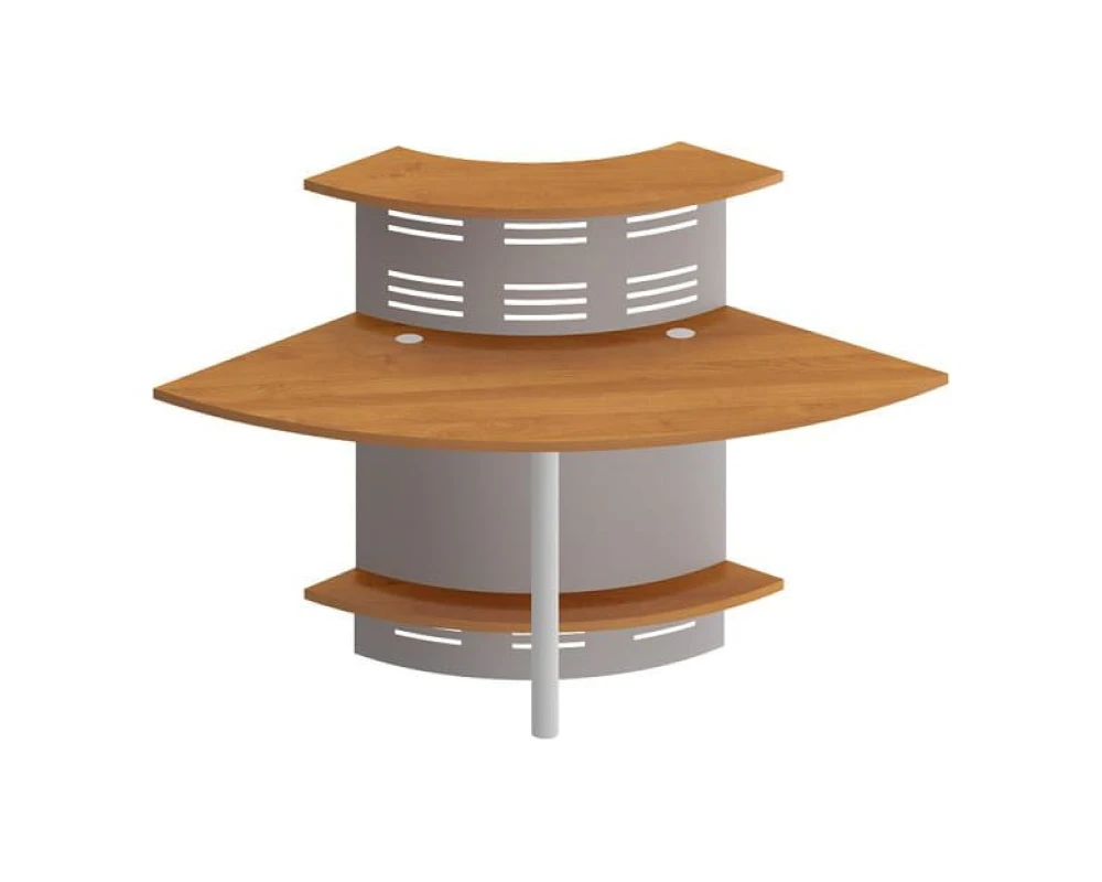 Модуль ресепшен с опорой и экраном угловой 90 грд изогнутый внутрь Formula