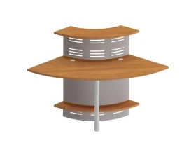 Модуль ресепшен с опорой и экраном угловой 90 грд изогнутый внутрь Formula images