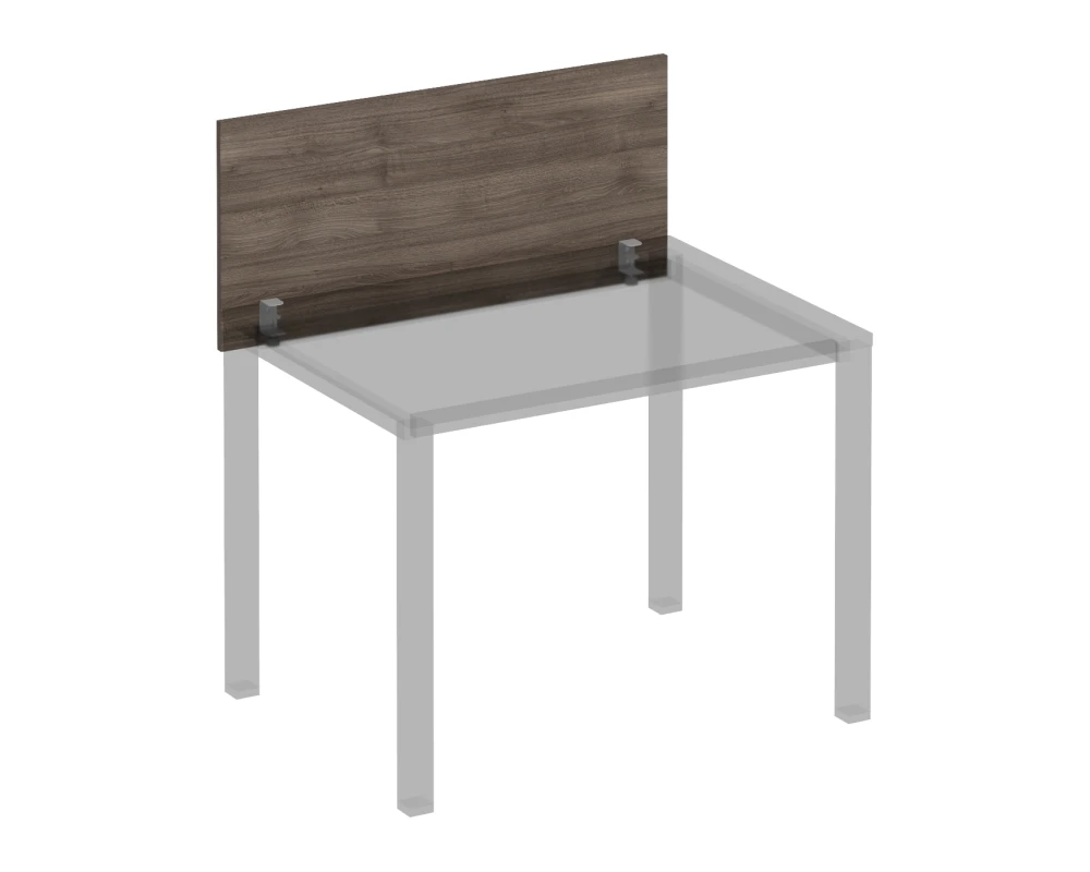 Экран настольный фронтальный с серыми кронштейнами для стола 100 на металлокаркасе Комфорт КФ