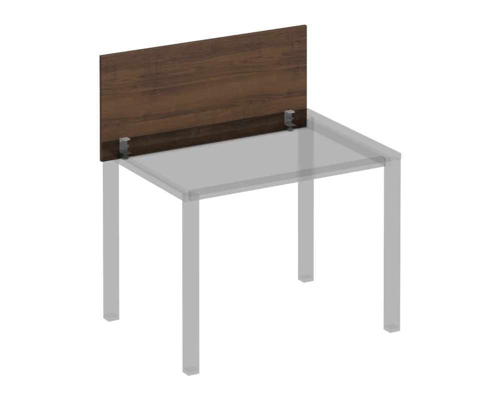 Экран настольный фронтальный с серыми кронштейнами для стола 100 на металлокаркасе Комфорт КФ