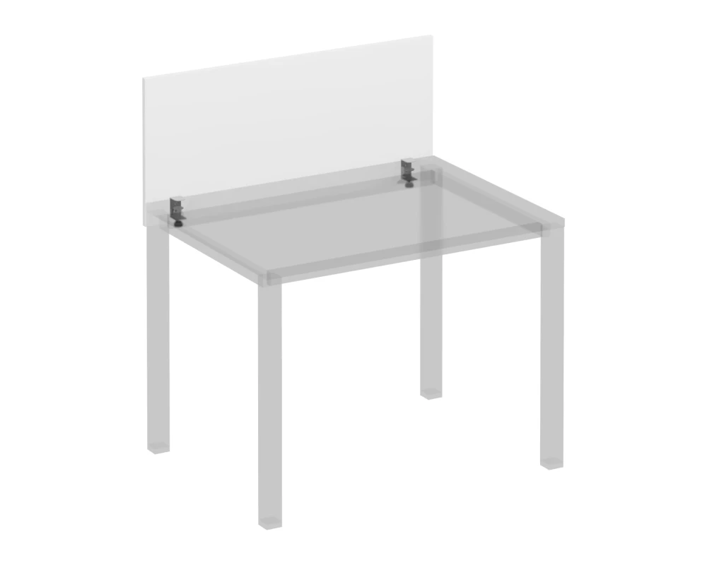 Экран настольный фронтальный с серыми кронштейнами для стола 100 на металлокаркасе Комфорт КФ