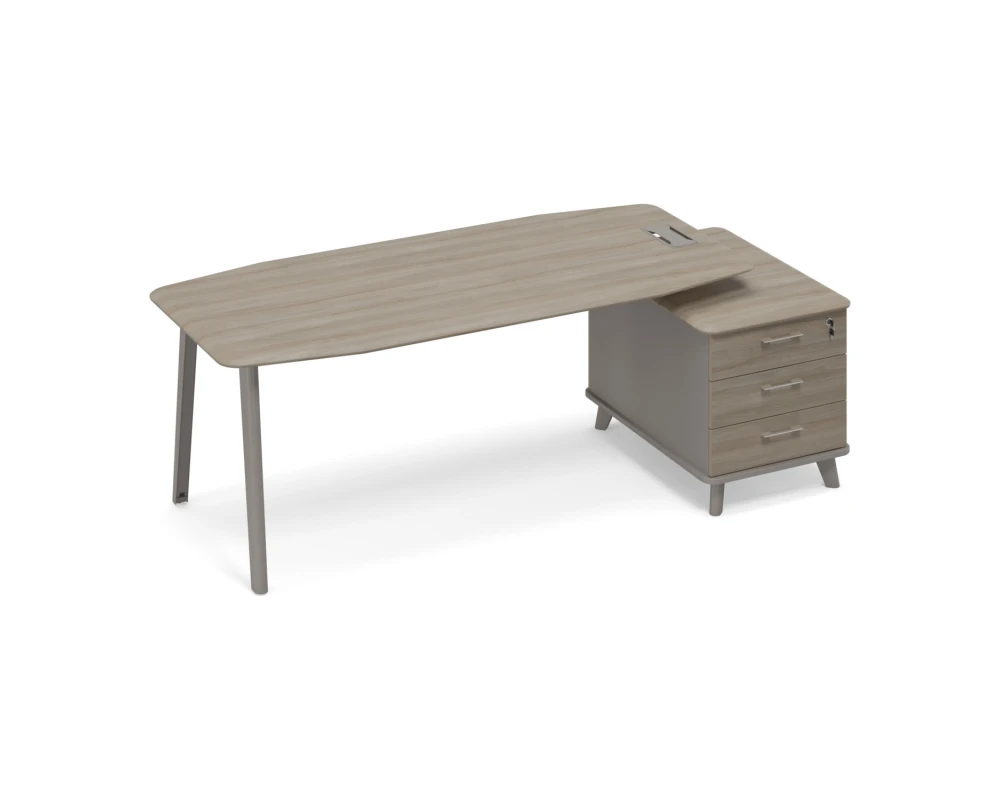 Стол руководителя на тумбе малой (тип 2) Time Metal