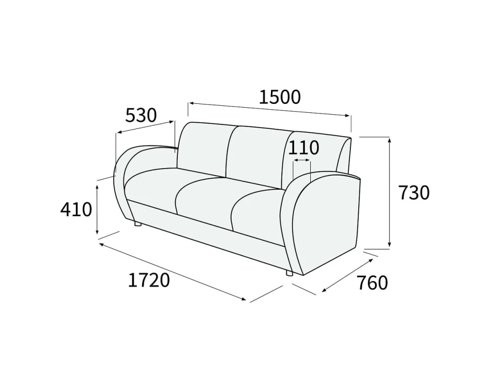 Диван 3-х местный Альфа Люкс