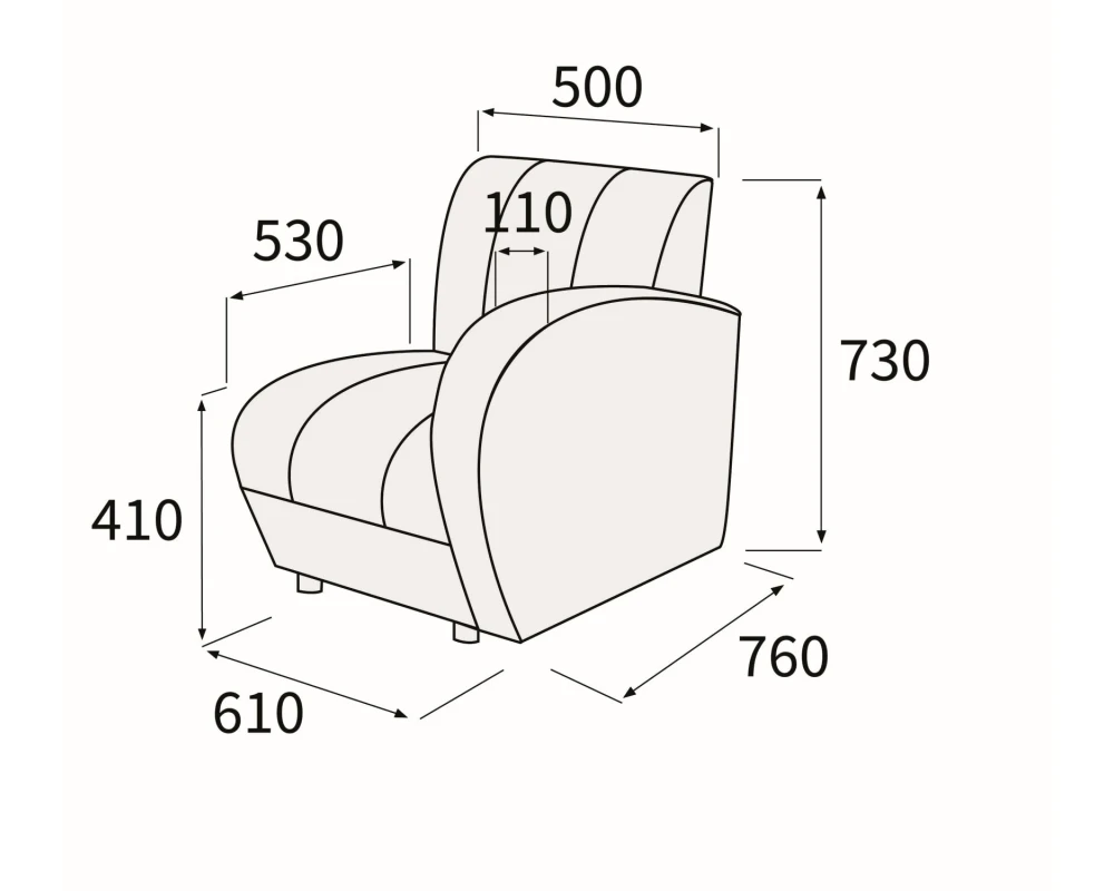 Модуль 1-номест. с правым подлок-ком Альфа Люкс