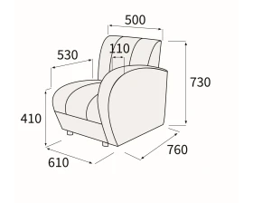 Модуль 1-номест. с правым подлок-ком Альфа Люкс images