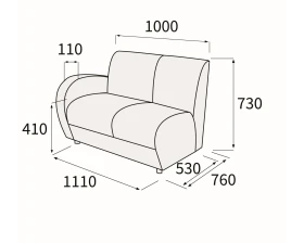 Модуль 2-хмест. с левым подлок-ком Альфа Люкс images