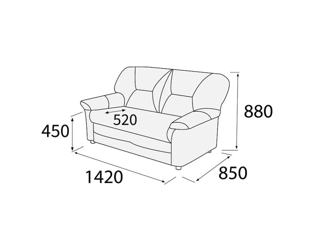 Диван 2-х местный Дельта