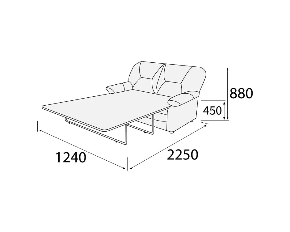 Диван 2-х местный с механизмом Дельта