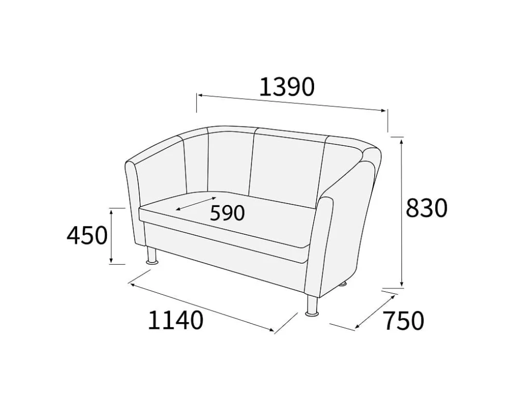 Диван 2-х местный Эллипс