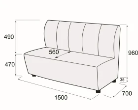 Модуль 3-х местный без подлокотников Мемфис images