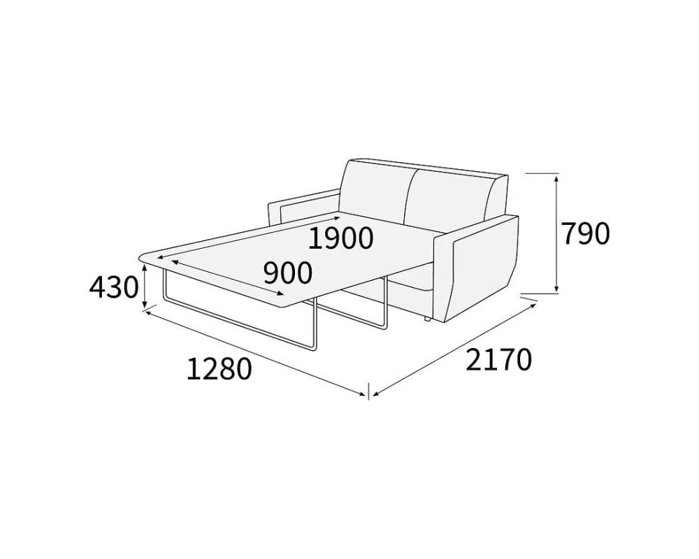 Диван 2-х местный с механизмом Омега