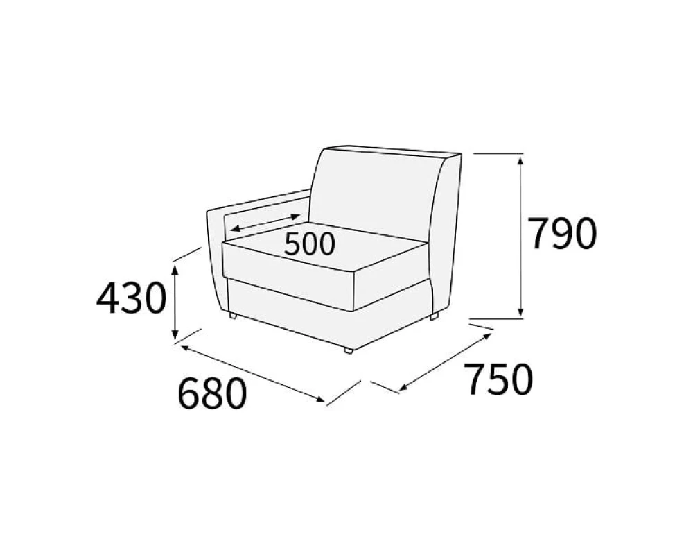 Модуль 1-х мест. с лев./прав. подл-ком Омега