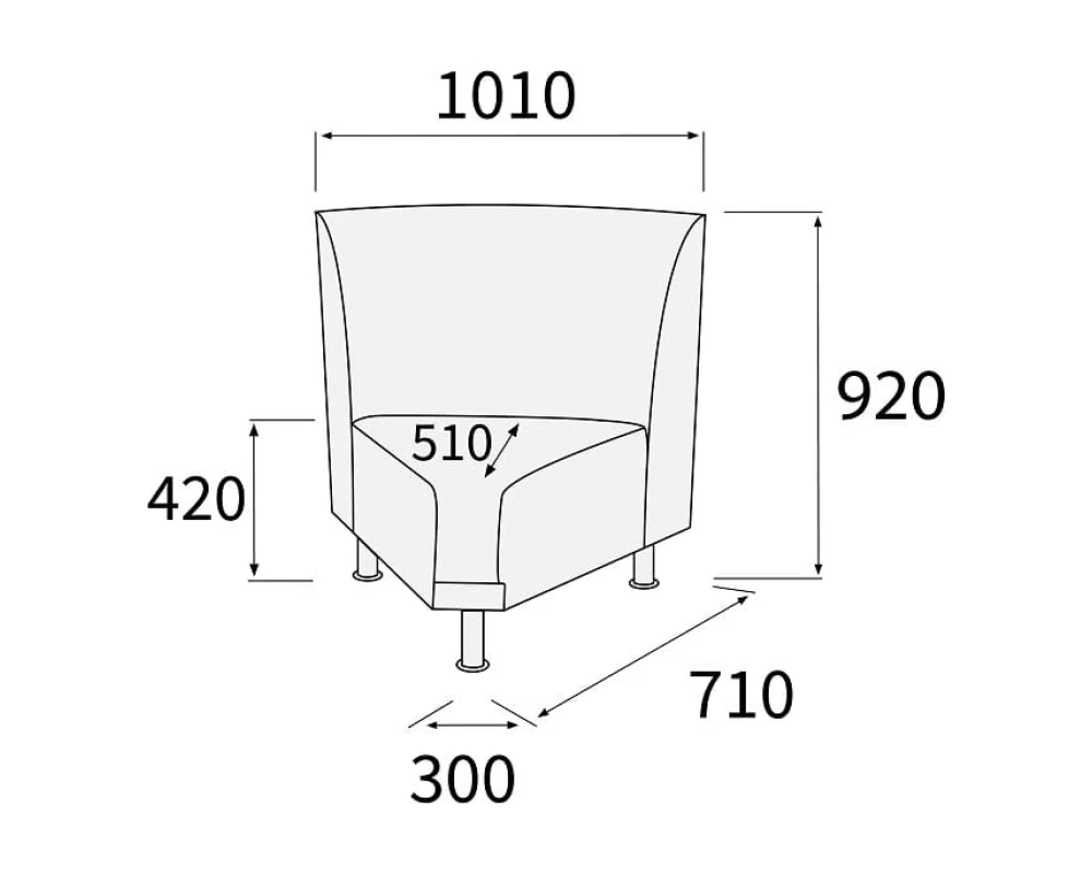 Модуль угловой 60 внутренний Снейк