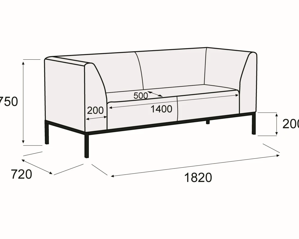 Диван 3-х местный Альфа Ультра