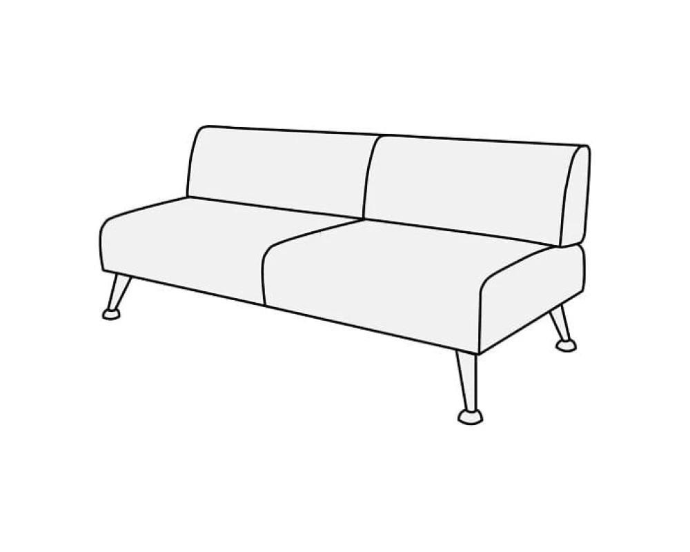 Модуль 2-х местный без подлокотников Вейт