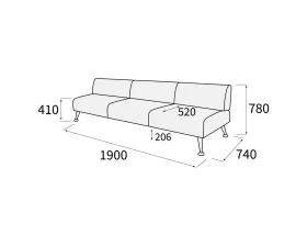 Модуль 3-х местный без подлокотников Вейт images