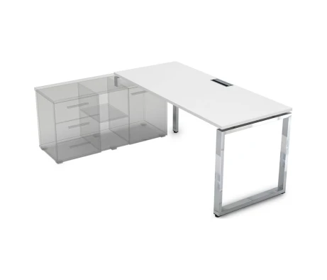 Стол рабочий, прямолинейный три опоры, левый (1600*700*750) НСТЛ-О.974 Глосс Лайн / Gloss Line