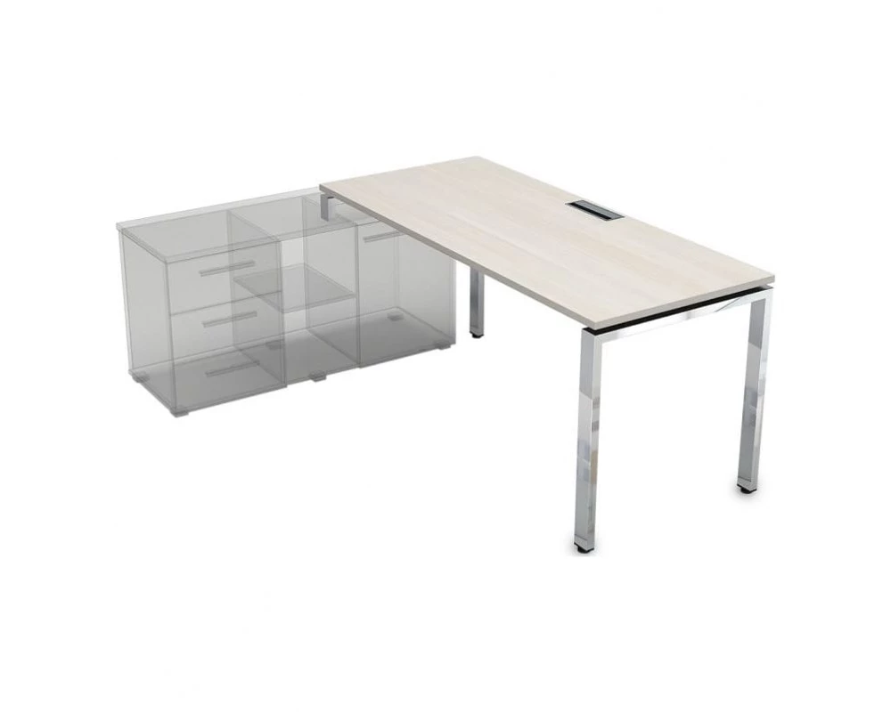 Стол рабочий прямолинейный три опоры, левый (1600*900*750) НСТЛ-П.994 Глосс Лайн / Gloss Line