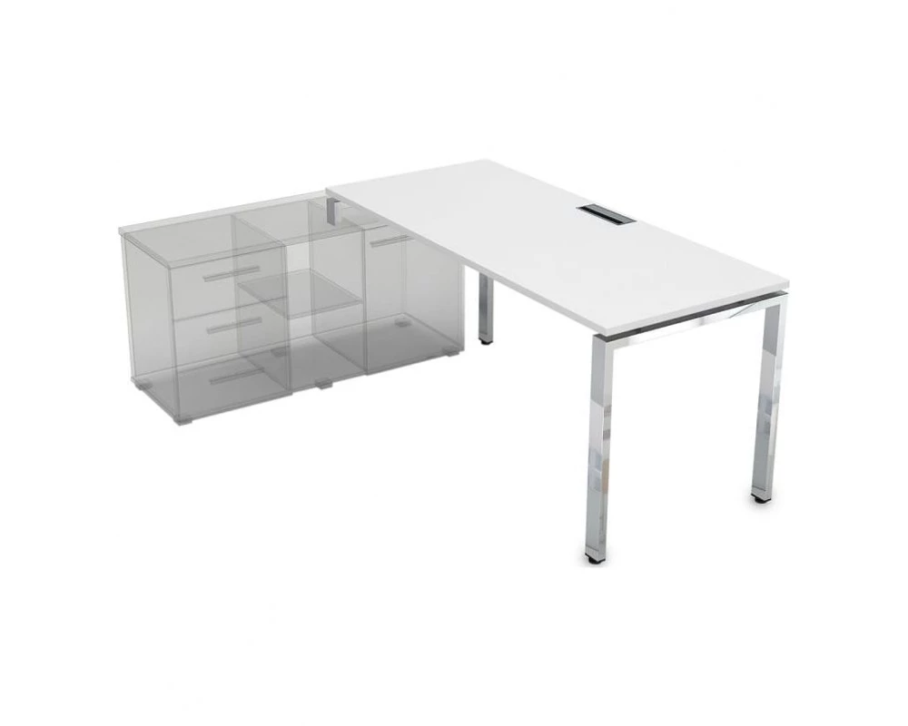 Стол рабочий прямолинейный три опоры, левый (1600*900*750) НСТЛ-П.994 Глосс Лайн / Gloss Line