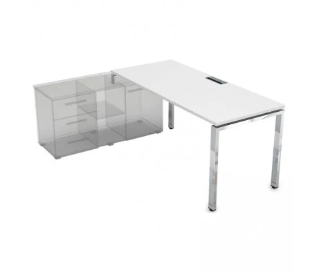 Стол рабочий прямолинейный три опоры, левый (1600*700*750) НСТЛ-П.974 Глосс Лайн / Gloss Line