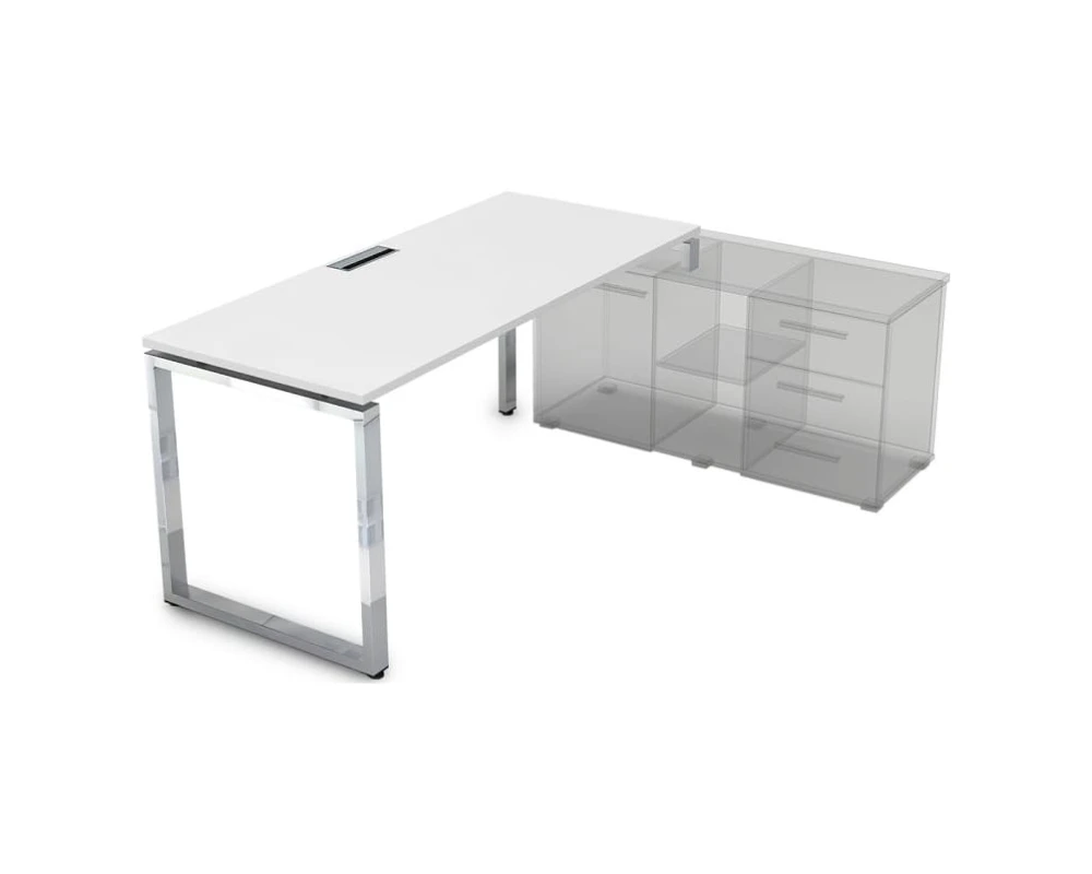 Стол рабочий, прямолинейный три опоры, правый (1400*700*750) НСТП-О.979 Глосс Лайн / Gloss Line