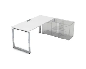 Стол рабочий, прямолинейный три опоры, правый (1400*700*750) НСТП-О.979 Глосс Лайн / Gloss Line images