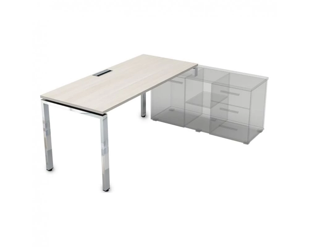 Стол рабочий прямолинейный три опоры, правый (1800*700*750) НСТП-П.975 Глосс Лайн / Gloss Line