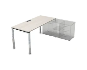 Стол рабочий прямолинейный три опоры, правый (1800*700*750) НСТП-П.975 Глосс Лайн / Gloss Line images