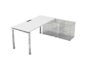 Стол рабочий прямолинейный три опоры, правый (1800*700*750) НСТП-П.975 Глосс Лайн / Gloss Line images