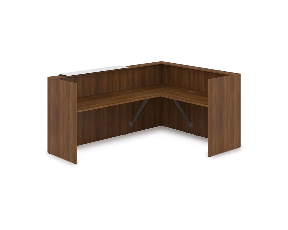 Комплект Ресепшн с фартуком HPL (2344*1765*1149) (с подсветкой) 1КР-КЛ.102.1 ЛАУНЖ / LOUNGE