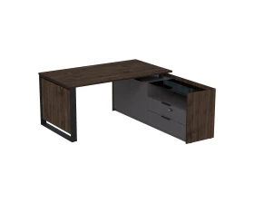 Стол рабочий на опорной двусост тумбе, с ящ (метаб), с код замком 1660x1768(900)x750 МАГНЕТИК / MAGNETIC images