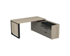 Стол рабочий на опорной двусост тумбе, с ящ, с замком 1660x1768(800)x750 МАГНЕТИК / MAGNETIC images