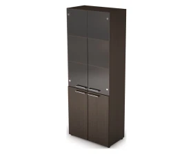 Шкаф стеллаж высокий со стеклом (798*430*2112) 4Ш.005.3 ТАЙМ-МАКС / TAIM-MAX images