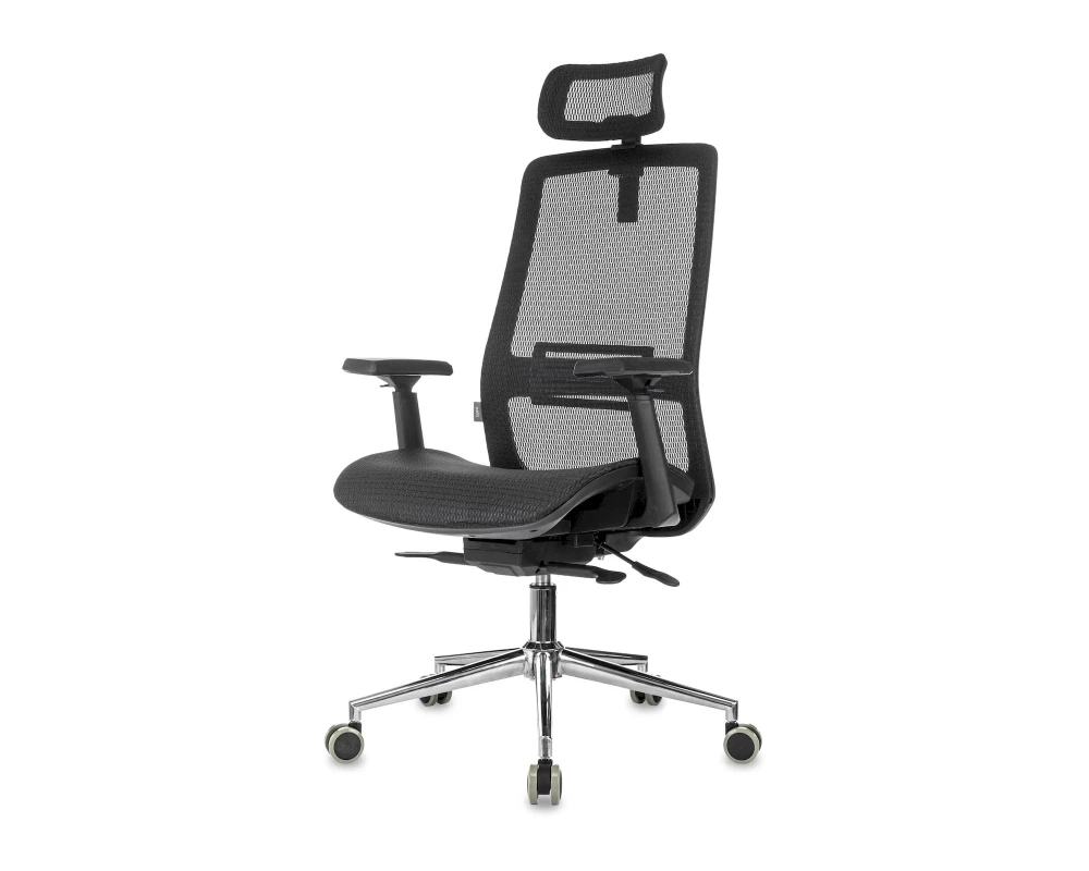 Кресло Бюрократ MC-912-H Сетка/ Ткань, Черный