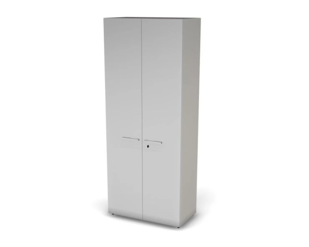 Шкаф-гардероб, задняя стенка ДВП, с замком 79,8х40,4х196,5 Activ Director Белый премиум/Серый