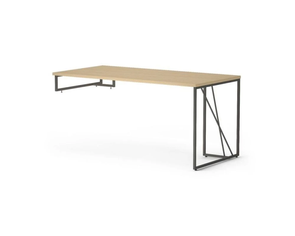 Стол прямой для опорной тумбы, левый 158х78х75 Aurora Дуб парма/Антрацит