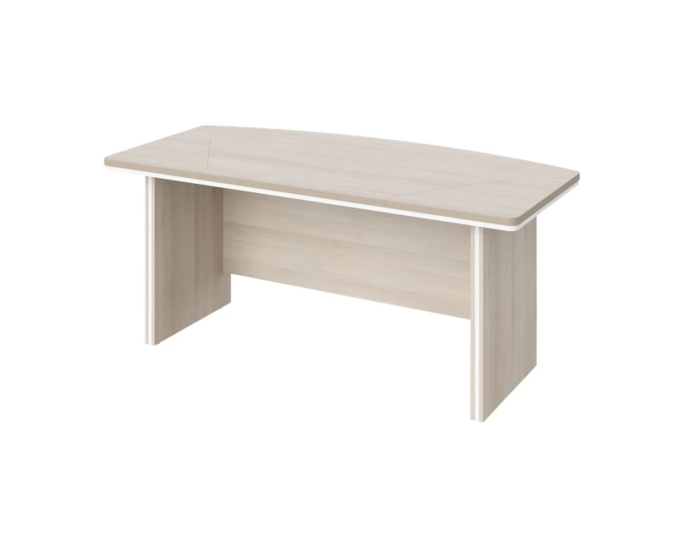 Стол руководителя 180х100х76 Berlin Director Акация светлая/Белый премиум