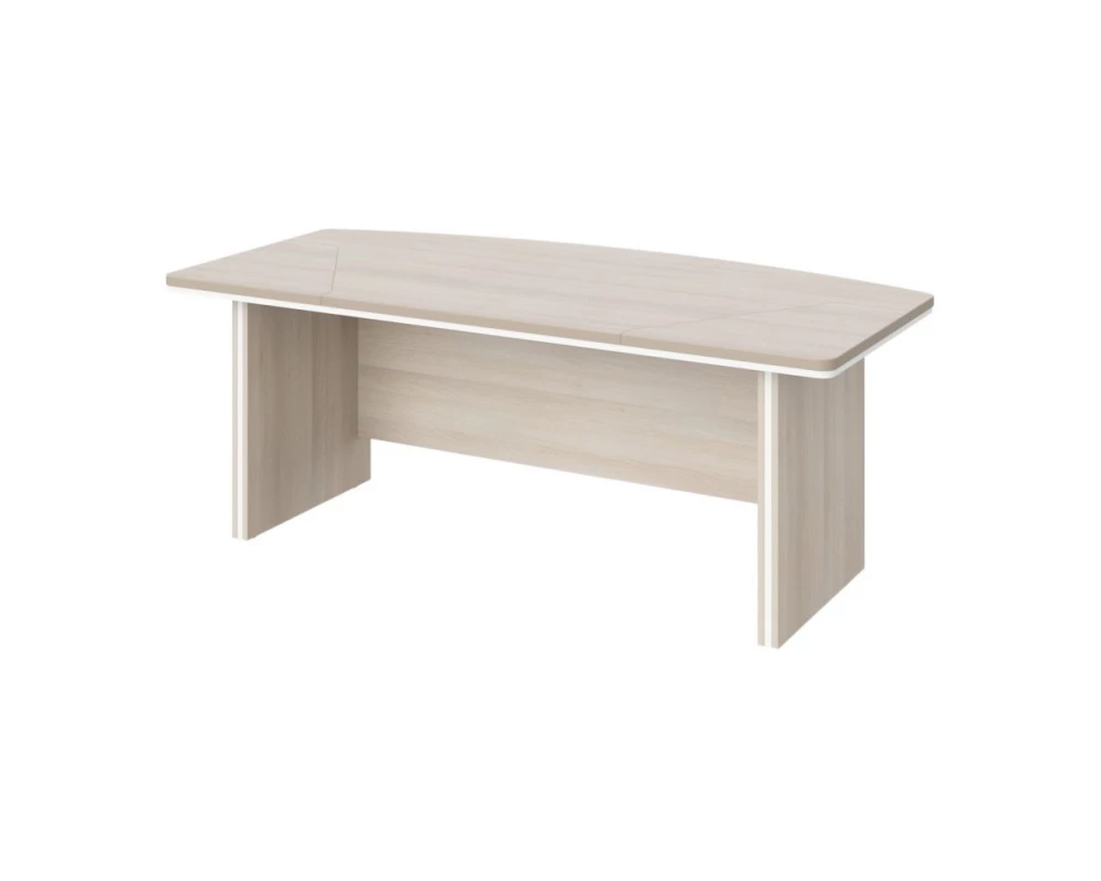 Стол руководителя 200х100х76 Berlin Director Акация светлая/Белый премиум